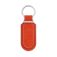 Portachiavi in pelle ovale bifacciale