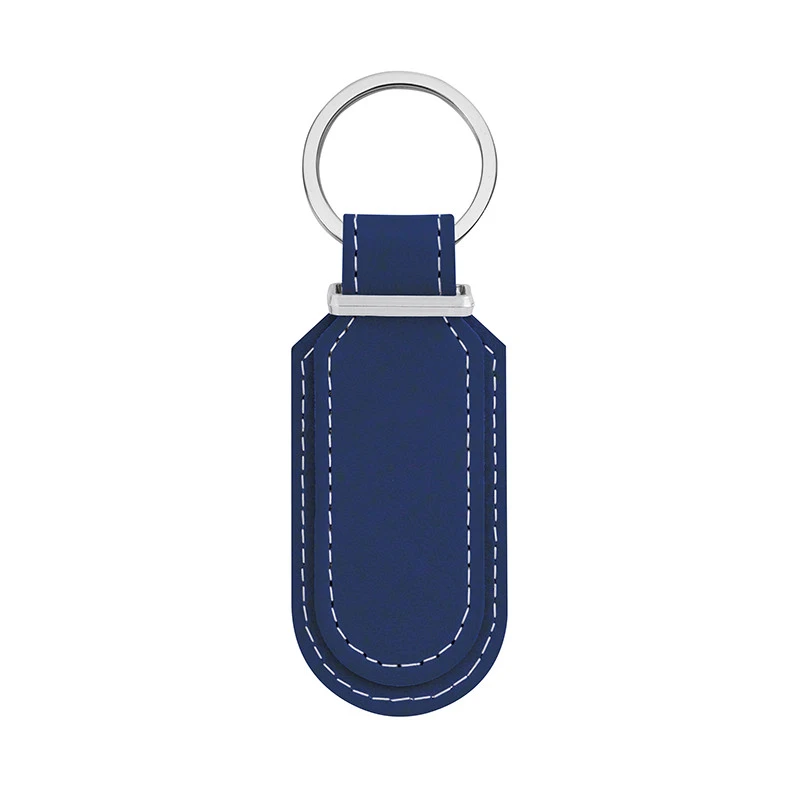 Portachiavi in pelle ovale bifacciale