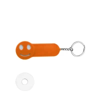 Portachiavi in plastica – Smile con gettone