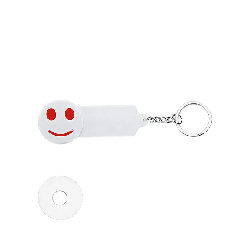 Portachiavi in plastica – Smile con gettone