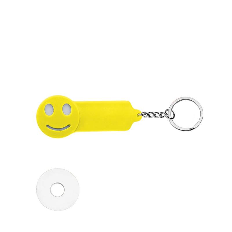 Portachiavi in plastica – Smile con gettone