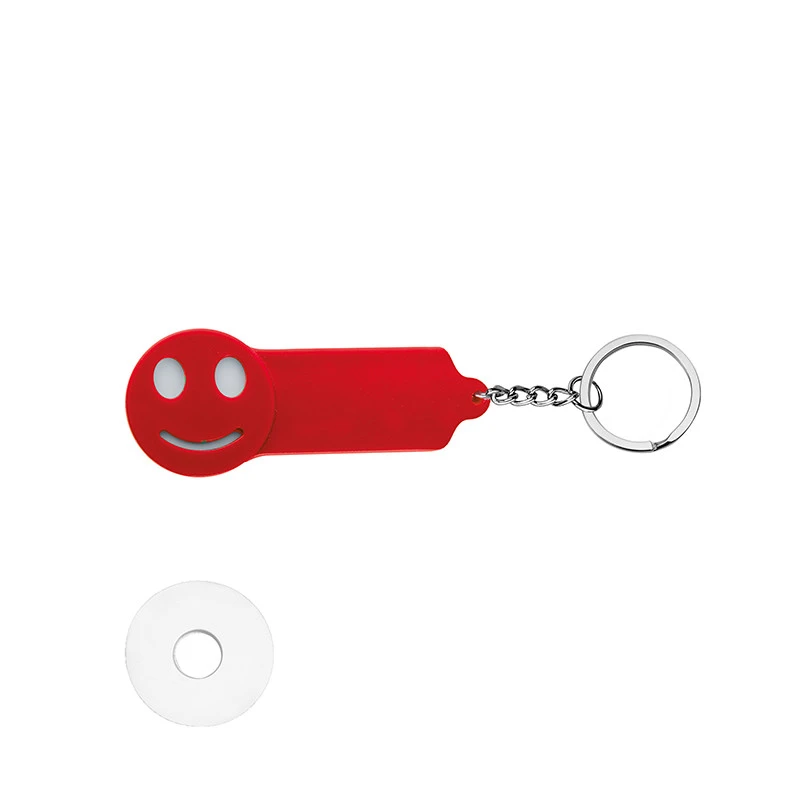 Portachiavi in plastica – Smile con gettone