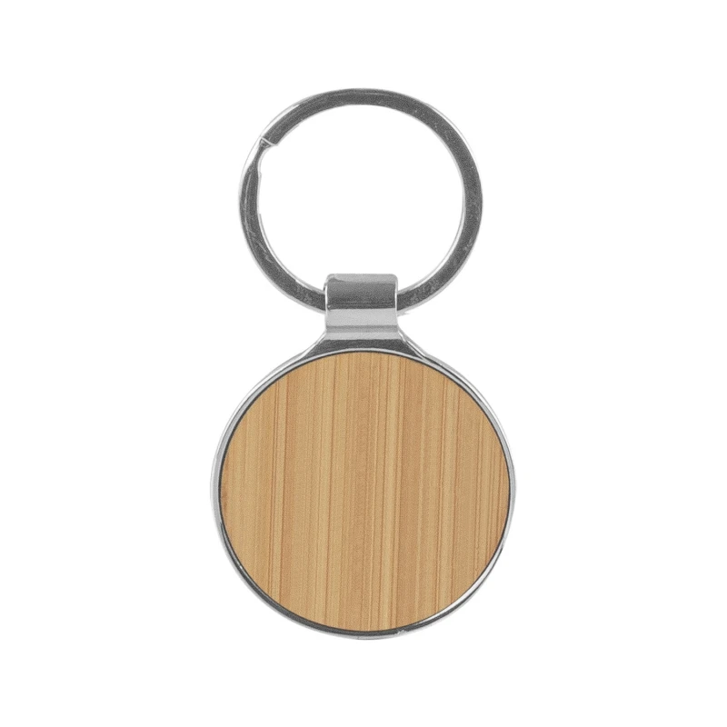 Portachiavi in Bamboo e Metallo - Tondo