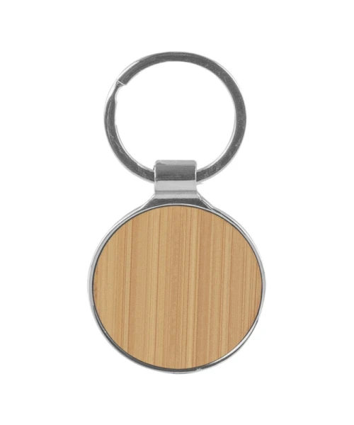 Portachiavi in Bamboo e Metallo - Tondo